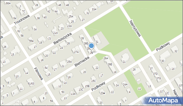 Warszawa, Biernacka, 29, mapa Warszawy