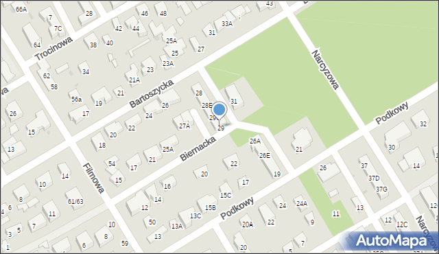 Warszawa, Biernacka, 29A, mapa Warszawy