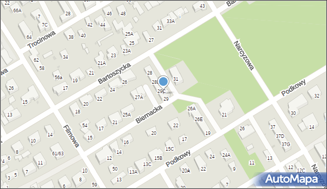 Warszawa, Biernacka, 29B, mapa Warszawy