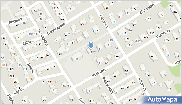 Warszawa, Biernacka, 4, mapa Warszawy