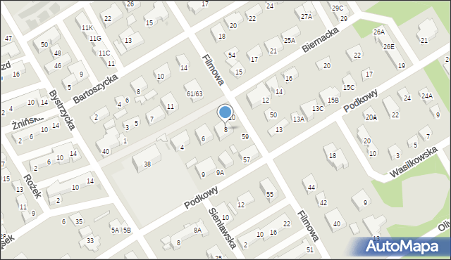 Warszawa, Biernacka, 8, mapa Warszawy