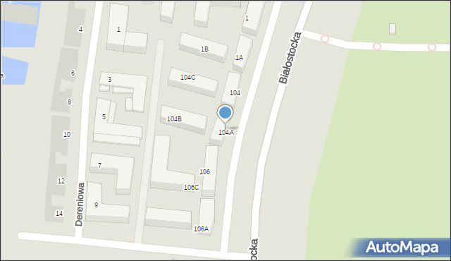 Wasilków, Białostocka, 104A, mapa Wasilków