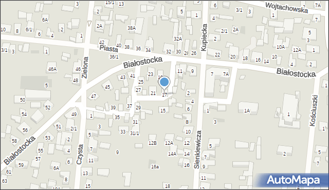Wasilków, Białostocka, 17, mapa Wasilków