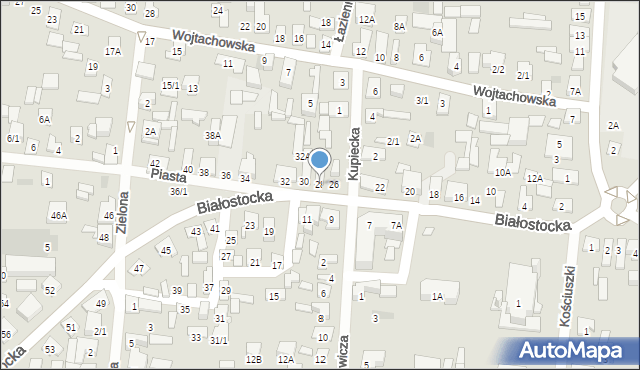 Wasilków, Białostocka, 28, mapa Wasilków