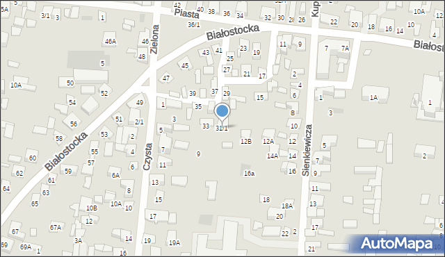 Wasilków, Białostocka, 31/1, mapa Wasilków