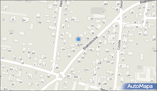 Wasilków, Białostocka, 60, mapa Wasilków