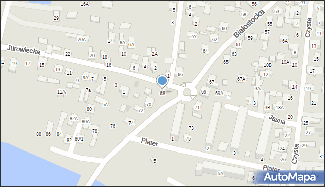 Wasilków, Białostocka, 68, mapa Wasilków