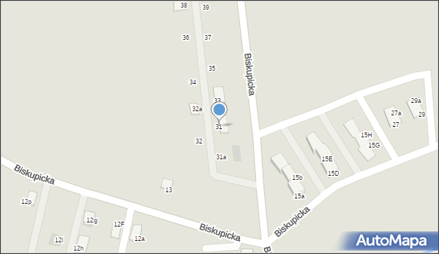 Wiązów, Biskupicka, 31, mapa Wiązów