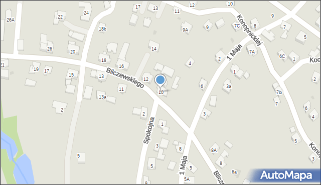 Wilamowice, Bilczewskiego Józefa, bł. abp., 10, mapa Wilamowice