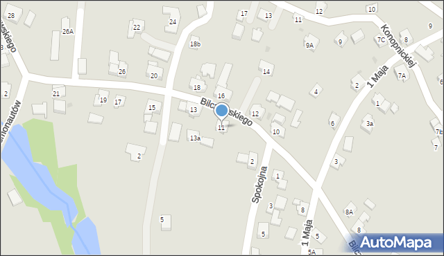 Wilamowice, Bilczewskiego Józefa, bł. abp., 11, mapa Wilamowice