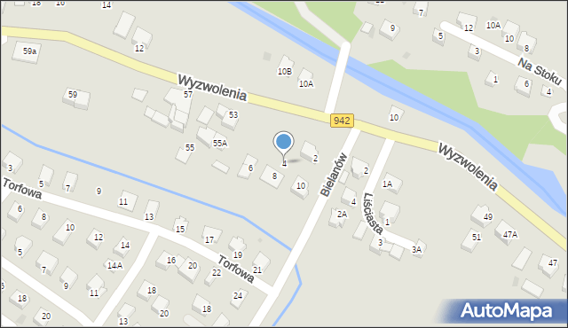 Wisła, Bielanów, 4, mapa Wisła
