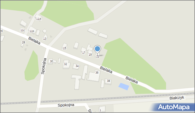 Witnica, Bielaka Józefa, ks., 21, mapa Witnica