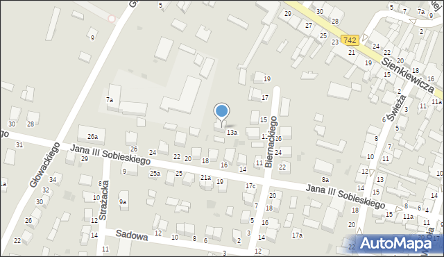 Włoszczowa, Biernackiego Kazimierza, ks., 15A, mapa Włoszczowa