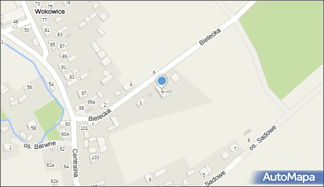 Wokowice, Bielecka, 7, mapa Wokowice