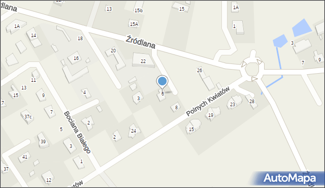 Wólka Kozodawska, Białej Róży, 6, mapa Wólka Kozodawska