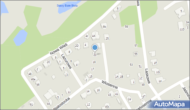 Wołomin, Białostocka, 21, mapa Wołomin