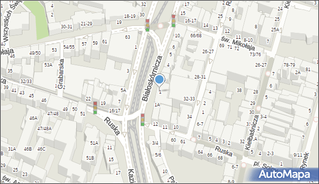 Wrocław, Białoskórnicza, 1, mapa Wrocławia