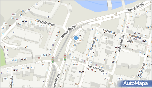 Wrocław, Białoskórnicza, 20-21, mapa Wrocławia