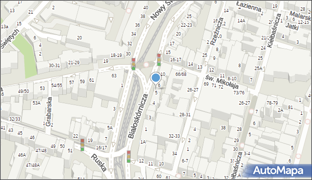 Wrocław, Białoskórnicza, 7, mapa Wrocławia