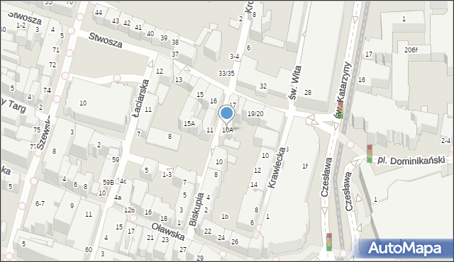 Wrocław, Biskupia, 10A, mapa Wrocławia
