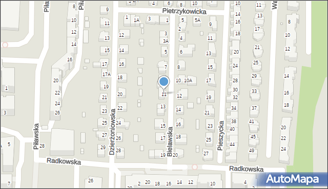 Wrocław, Bielawska, 11, mapa Wrocławia