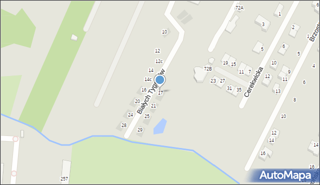 Wrocław, Białych Tygrysów, 17, mapa Wrocławia