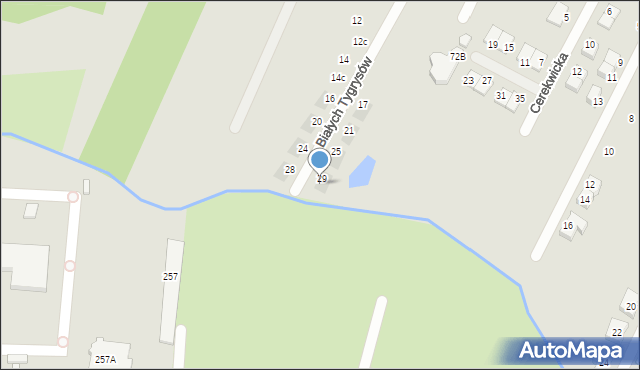 Wrocław, Białych Tygrysów, 31, mapa Wrocławia