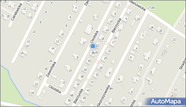 Wrocław, Bierzycka, 26, mapa Wrocławia
