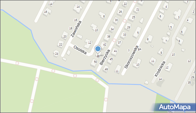 Wrocław, Bierzycka, 48, mapa Wrocławia