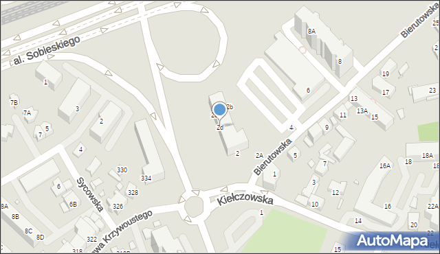 Wrocław, Bierutowska, 2d, mapa Wrocławia