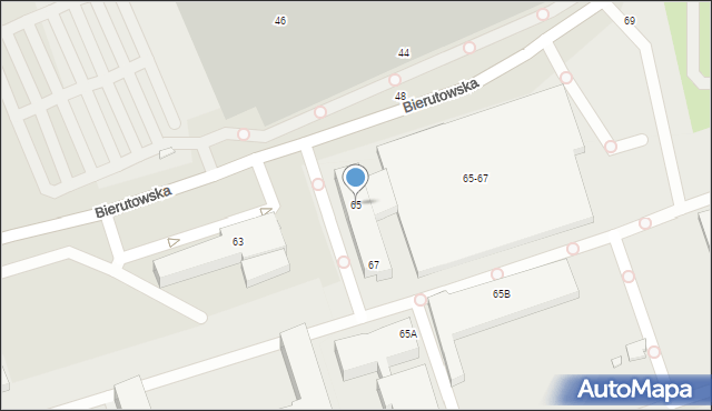 Wrocław, Bierutowska, 65, mapa Wrocławia