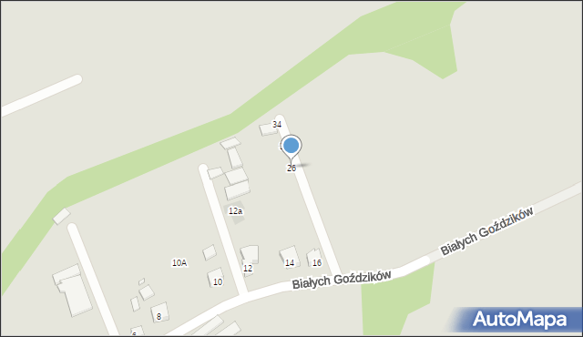 Wrocław, Białych Goździków, 26, mapa Wrocławia