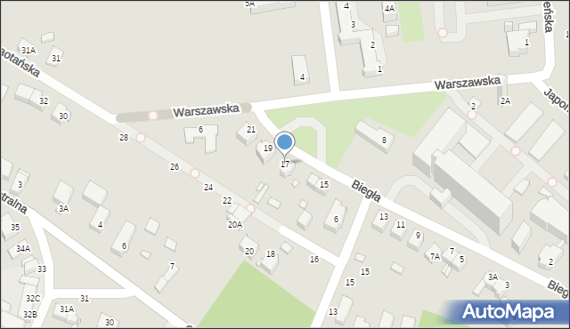 Wrocław, Biegła, 17, mapa Wrocławia