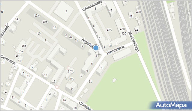 Wrocław, Birmańska, 4, mapa Wrocławia