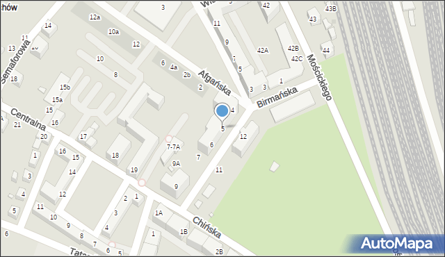 Wrocław, Birmańska, 5, mapa Wrocławia