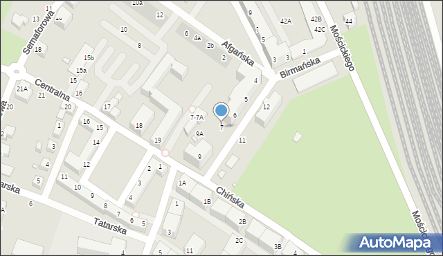 Wrocław, Birmańska, 7, mapa Wrocławia