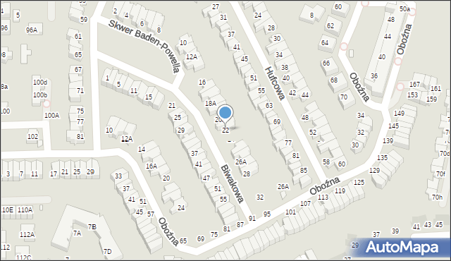 Wrocław, Biwakowa, 22, mapa Wrocławia