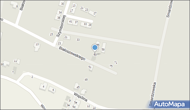 Wrocław, Białoszewskiego Mirona, 53, mapa Wrocławia
