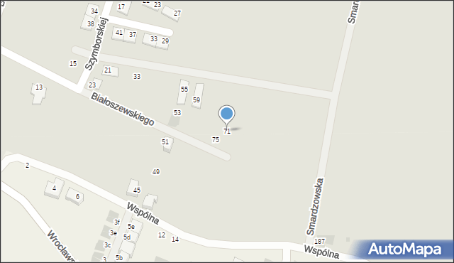 Wrocław, Białoszewskiego Mirona, 71, mapa Wrocławia