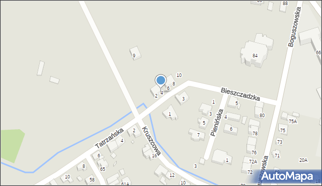 Wrocław, Bieszczadzka, 4, mapa Wrocławia