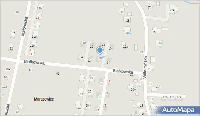 Wrocław, Białkowska, 18, mapa Wrocławia