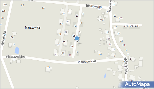 Wrocław, Białkowska, 7a, mapa Wrocławia
