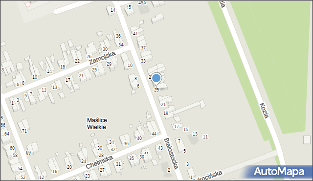 Wrocław, Białostocka, 25, mapa Wrocławia