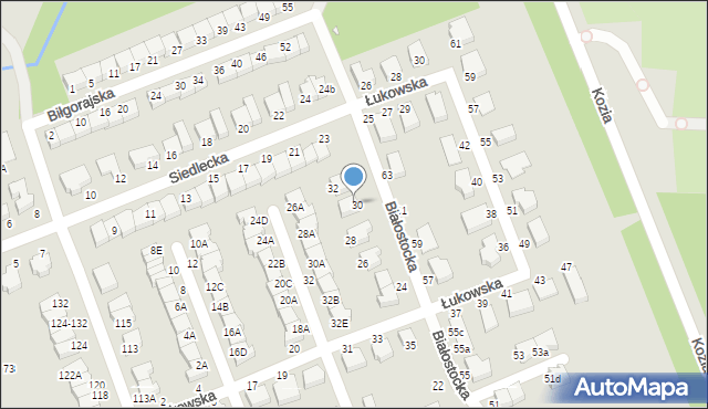 Wrocław, Białostocka, 30, mapa Wrocławia