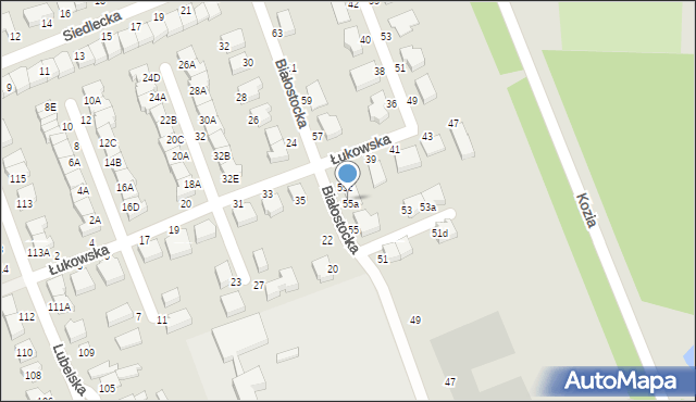 Wrocław, Białostocka, 55b, mapa Wrocławia