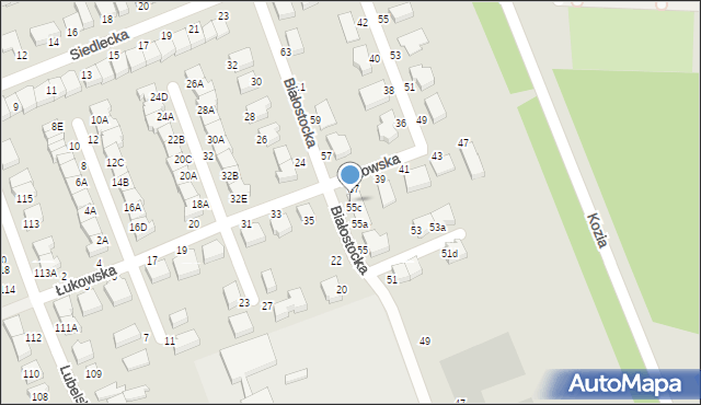 Wrocław, Białostocka, 55d, mapa Wrocławia