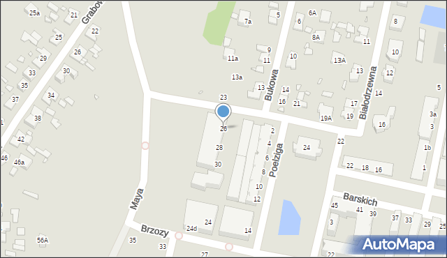 Wrocław, Białodrzewna, 26, mapa Wrocławia