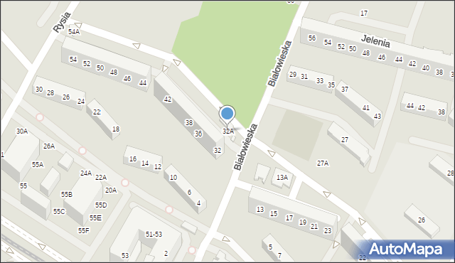 Wrocław, Białowieska, 32A, mapa Wrocławia