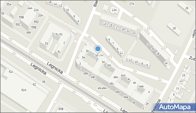 Wrocław, Białowieska, 3ca, mapa Wrocławia