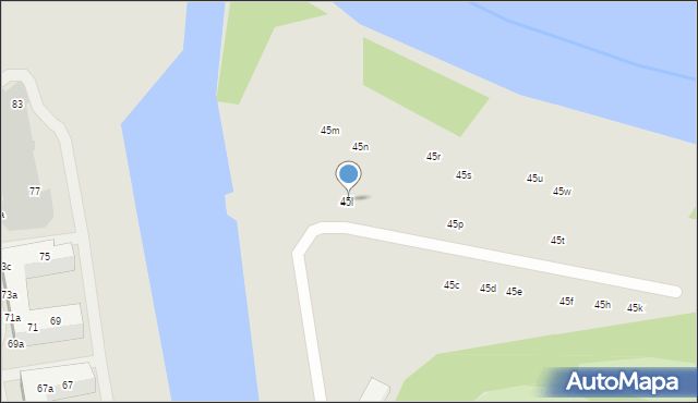 Wrocław, Białowieska, 45l, mapa Wrocławia